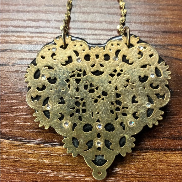 Betsey Johnson Gold and Black Heart Necklace - Picture 6 of 6